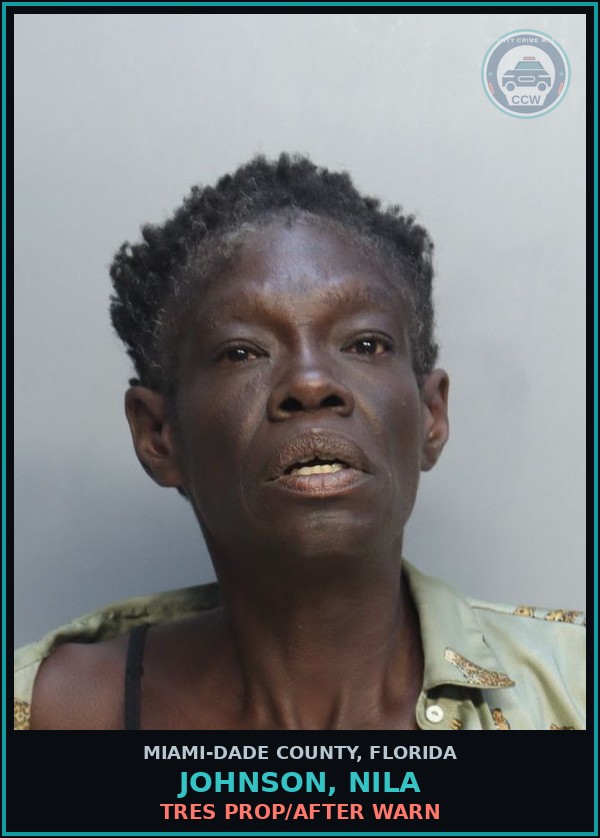Booking mugshot of JOHNSON, NILA in Miami-Dade County