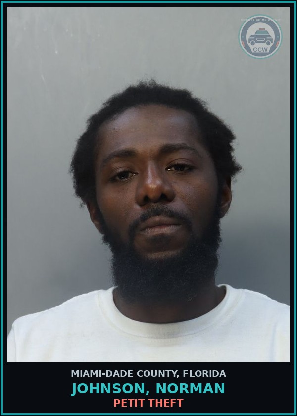 Booking mugshot of JOHNSON, NORMAN in Miami-Dade County