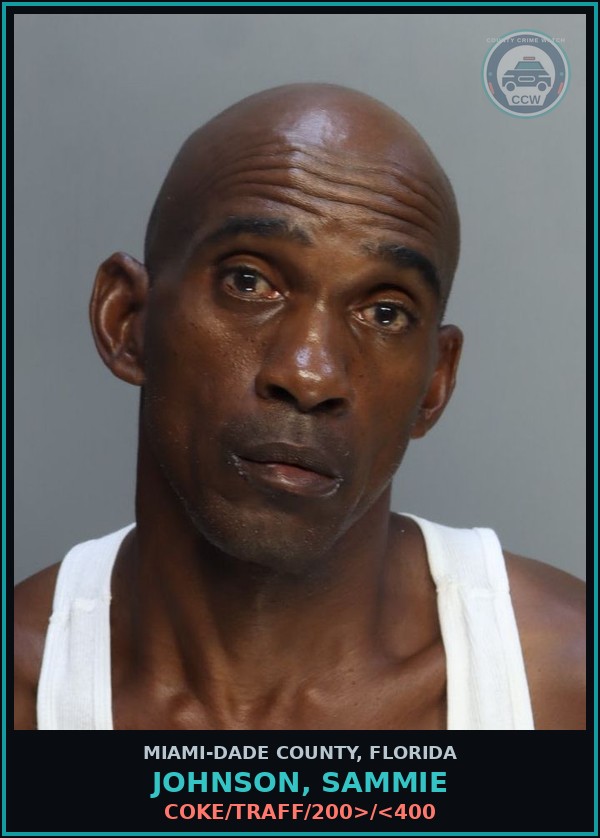 Booking mugshot of JOHNSON, SAMMIE in Miami-Dade County