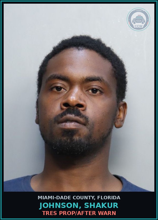 Booking mugshot of JOHNSON, SHAKUR in Miami-Dade County