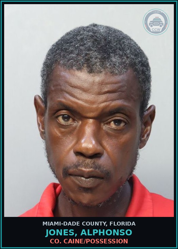 Booking mugshot of JONES, ALPHONSO in Miami-Dade County