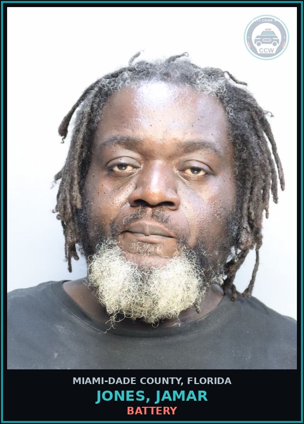 Booking mugshot of JONES, JAMAR in Miami-Dade County