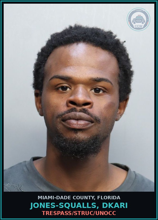 Booking mugshot of JONES-SQUALLS, DKARI in Miami-Dade County