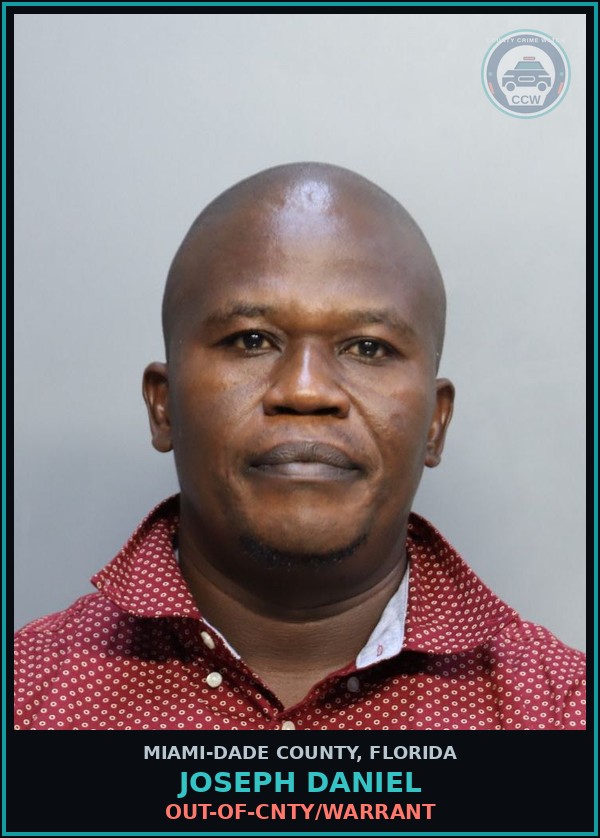 Booking mugshot of JOSEPH DANIEL in Miami-Dade County