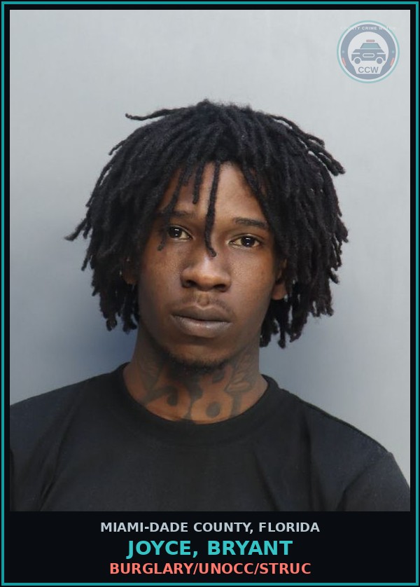 Booking mugshot of JOYCE, BRYANT in Miami-Dade County