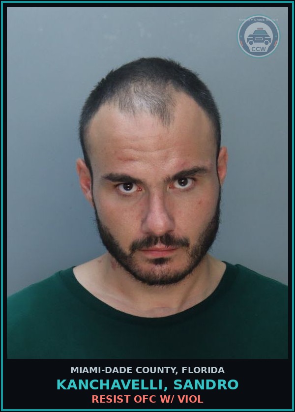 Booking mugshot of KANCHAVELLI, SANDRO in Miami-Dade County
