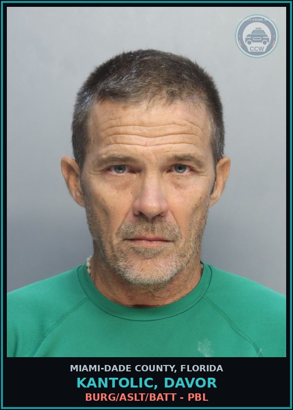 Booking mugshot of KANTOLIC, DAVOR in Miami-Dade County