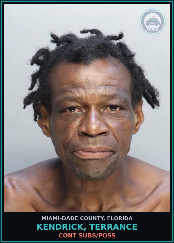 Booking mugshot of KENDRICK, TERRANCE in Miami-Dade County