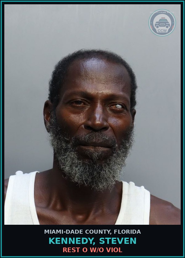 Booking mugshot of KENNEDY, STEVEN in Miami-Dade County