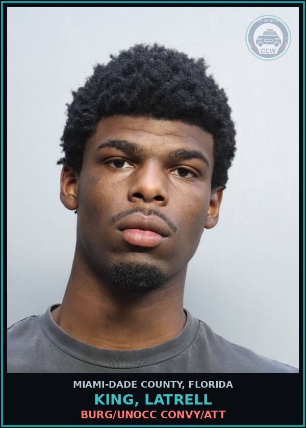 Booking mugshot of KING, LATRELL in Miami-Dade County