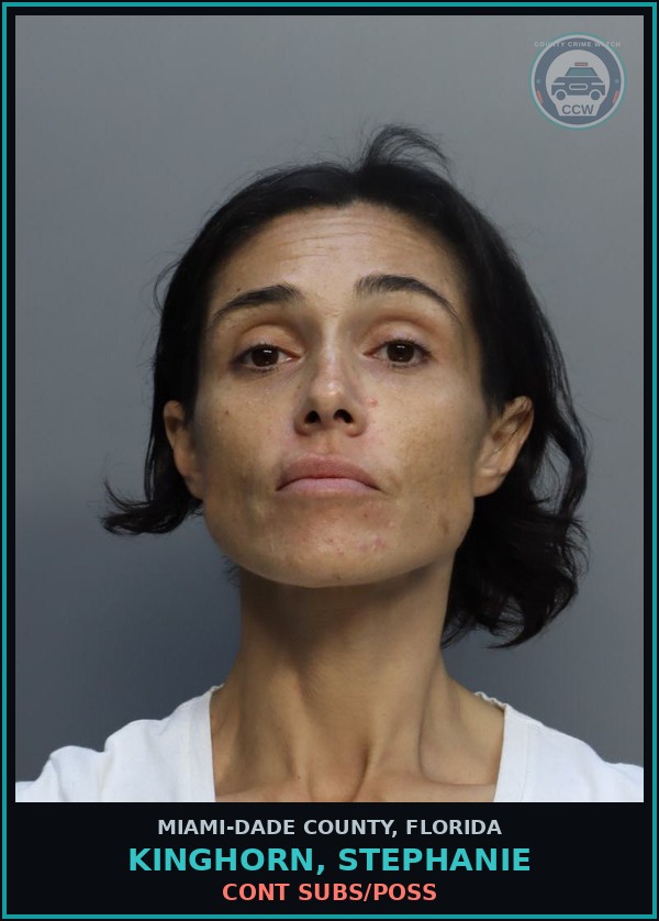 Booking mugshot of KINGHORN, STEPHANIE in Miami-Dade County
