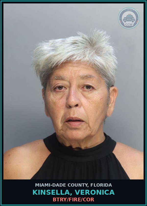 Booking mugshot of KINSELLA, VERONICA in Miami-Dade County