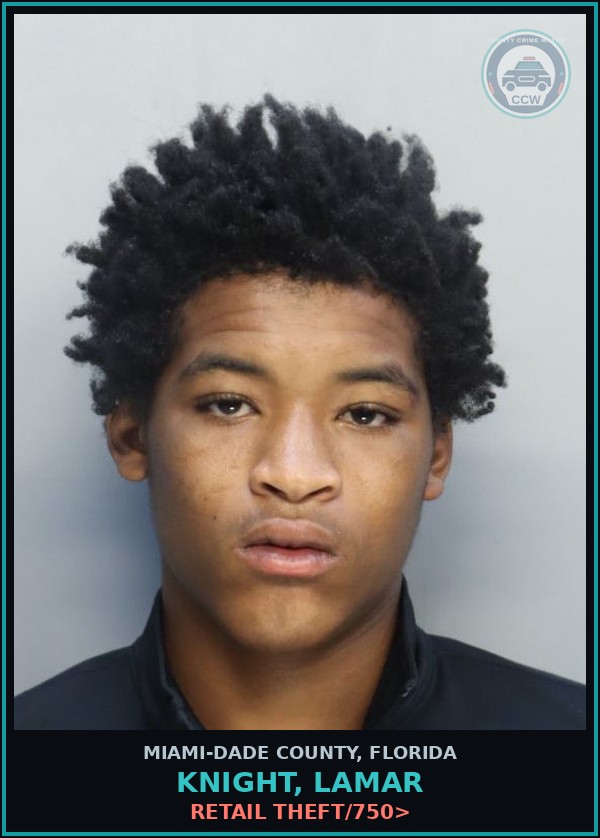 Booking mugshot of KNIGHT, LAMAR in Miami-Dade County