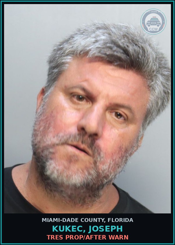 Booking mugshot of KUKEC, JOSEPH in Miami-Dade County