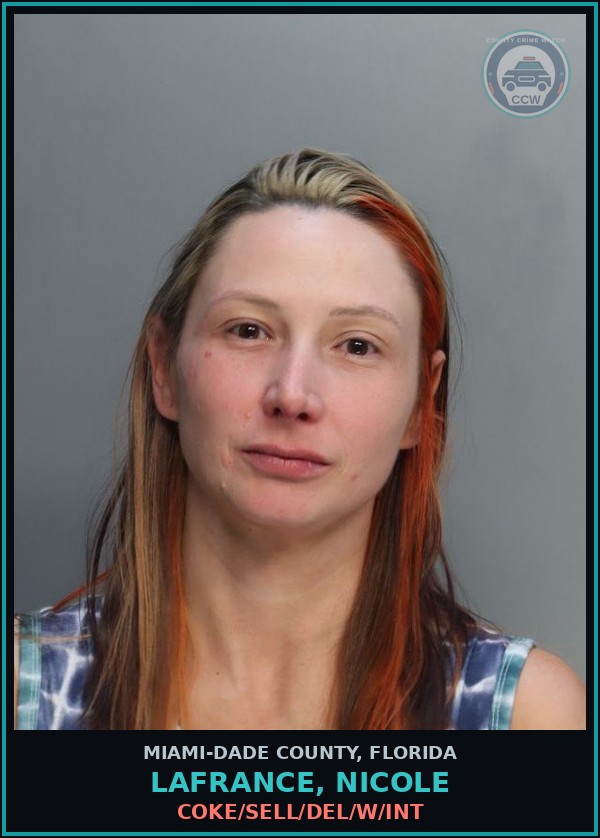 Booking mugshot of LAFRANCE, NICOLE in Miami-Dade County