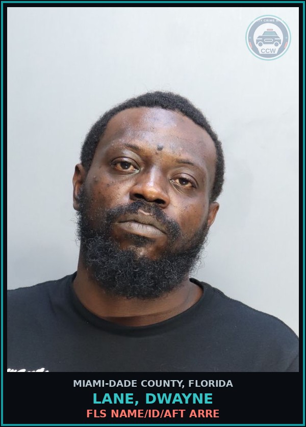 Booking mugshot of LANE, DWAYNE in Miami-Dade County