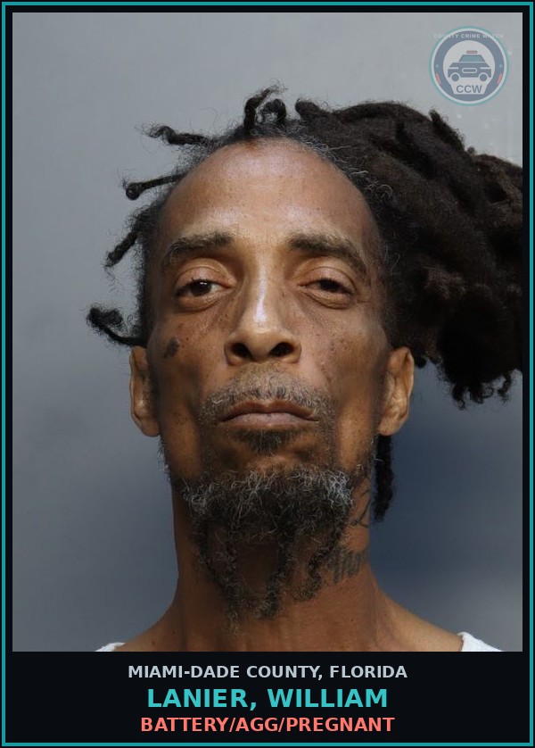 Booking mugshot of LANIER, WILLIAM in Miami-Dade County