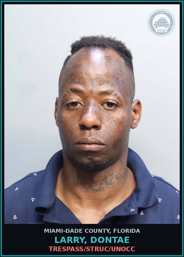 Booking mugshot of LARRY, DONTAE in Miami-Dade County