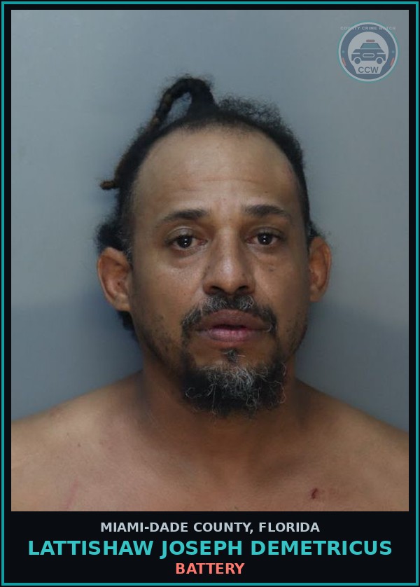 Booking mugshot of LATTISHAW JOSEPH  DEMETRICUS in Miami-Dade County