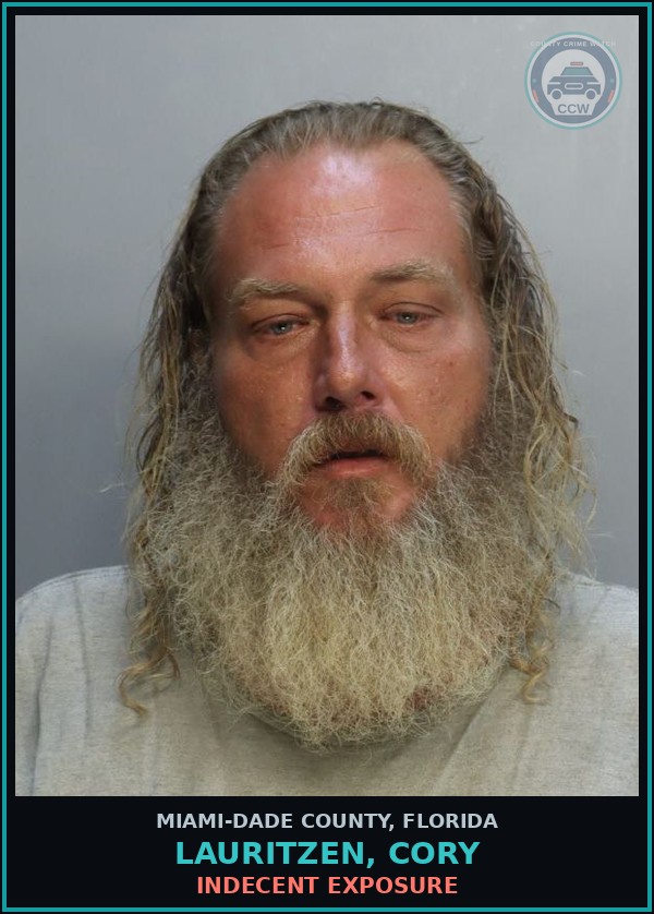 Booking mugshot of LAURITZEN, CORY in Miami-Dade County
