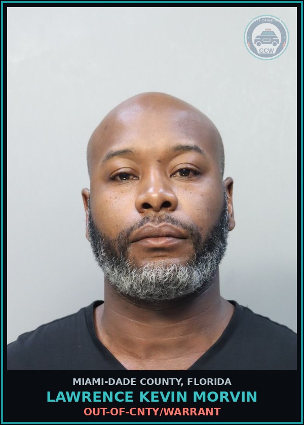 Booking mugshot of LAWRENCE KEVIN  MORVIN in Miami-Dade County