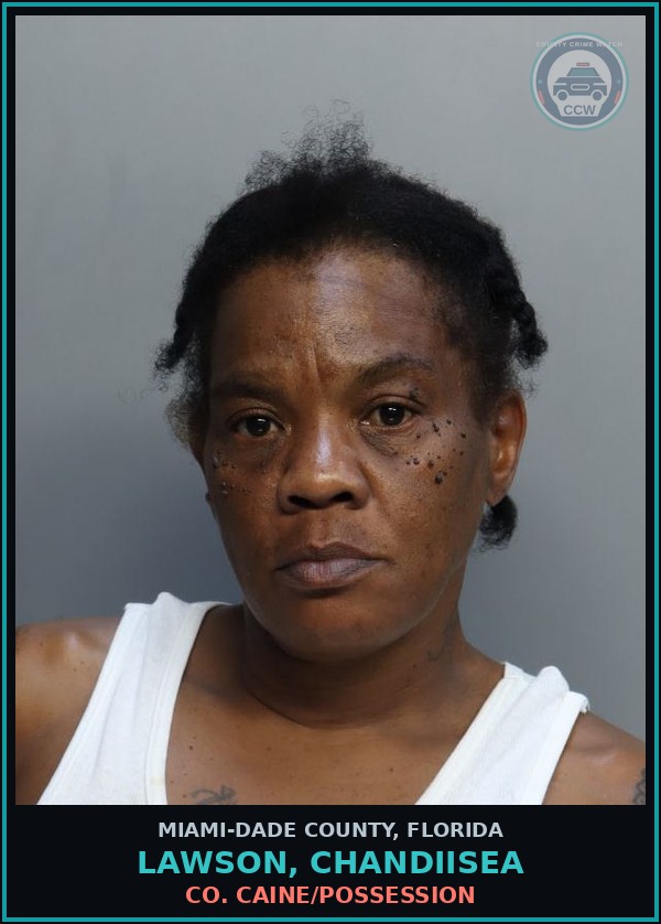 Booking mugshot of LAWSON, CHANDIISEA in Miami-Dade County