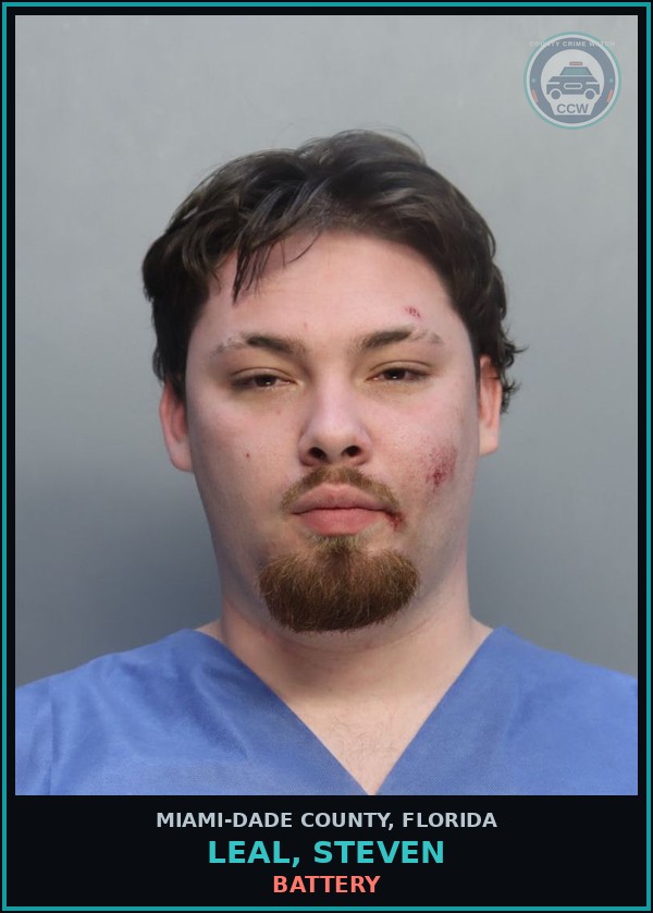 Booking mugshot of LEAL, STEVEN in Miami-Dade County