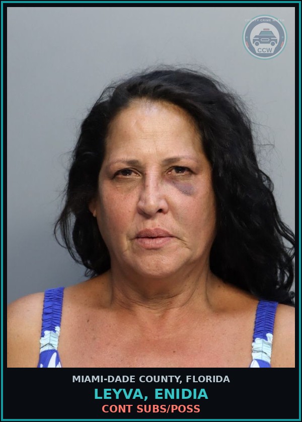 Booking mugshot of LEYVA, ENIDIA in Miami-Dade County