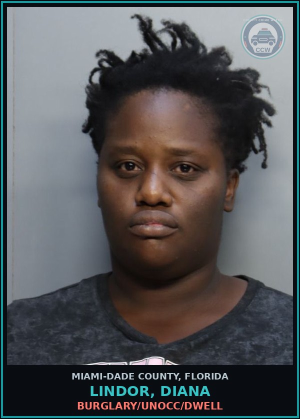 Booking mugshot of LINDOR, DIANA in Miami-Dade County