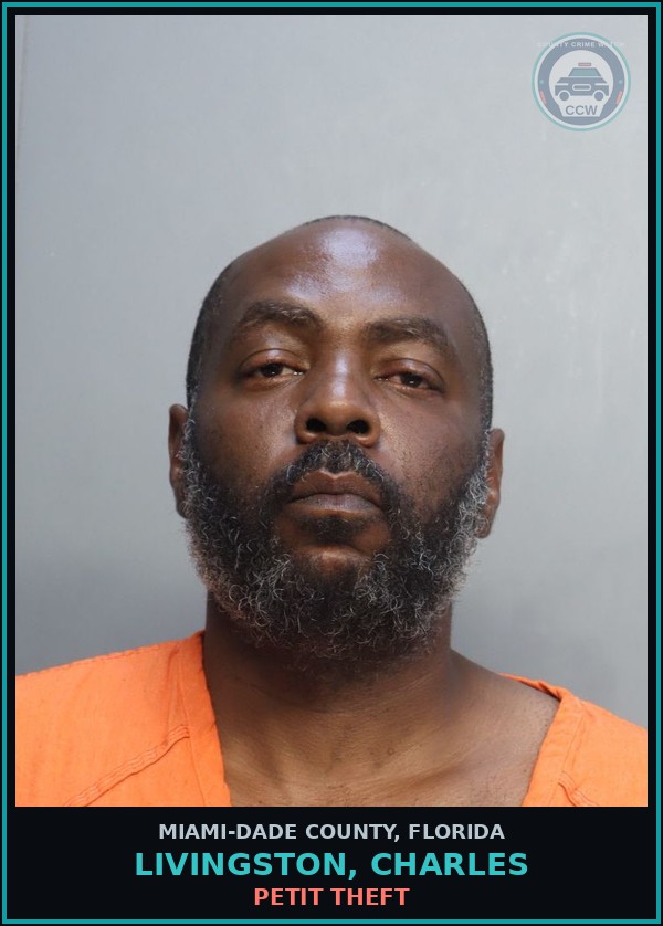 Booking mugshot of LIVINGSTON, CHARLES in Miami-Dade County