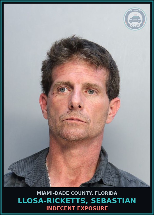 Booking mugshot of LLOSA-RICKETTS, SEBASTIAN in Miami-Dade County