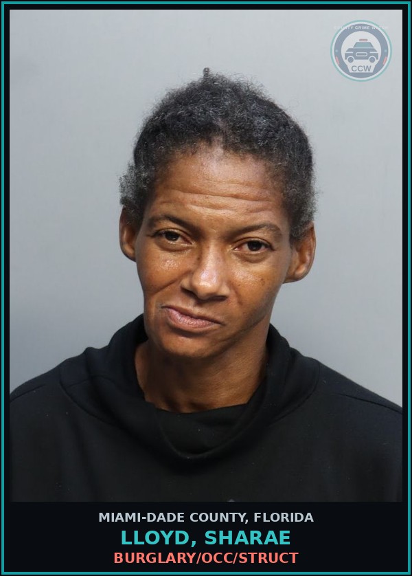 Booking mugshot of LLOYD, SHARAE in Miami-Dade County