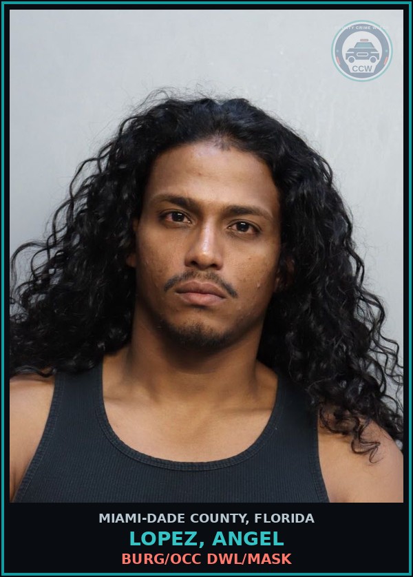 Booking mugshot of LOPEZ, ANGEL in Miami-Dade County