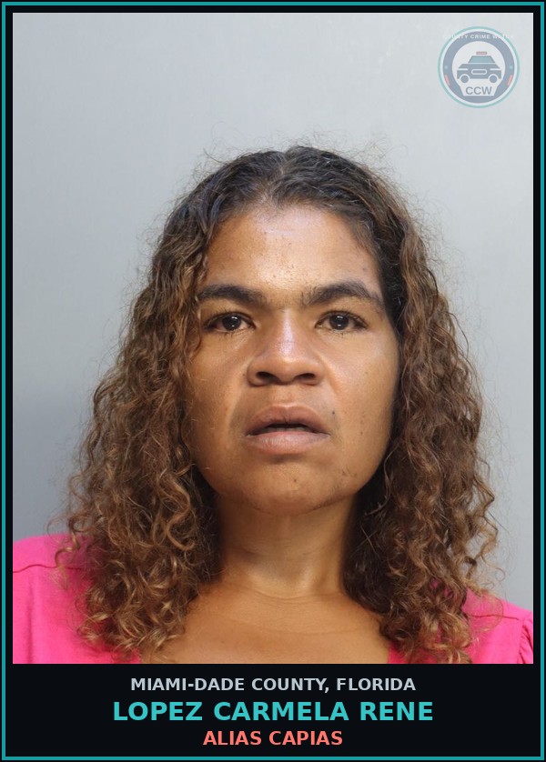 Booking mugshot of LOPEZ CARMELA  RENE in Miami-Dade County