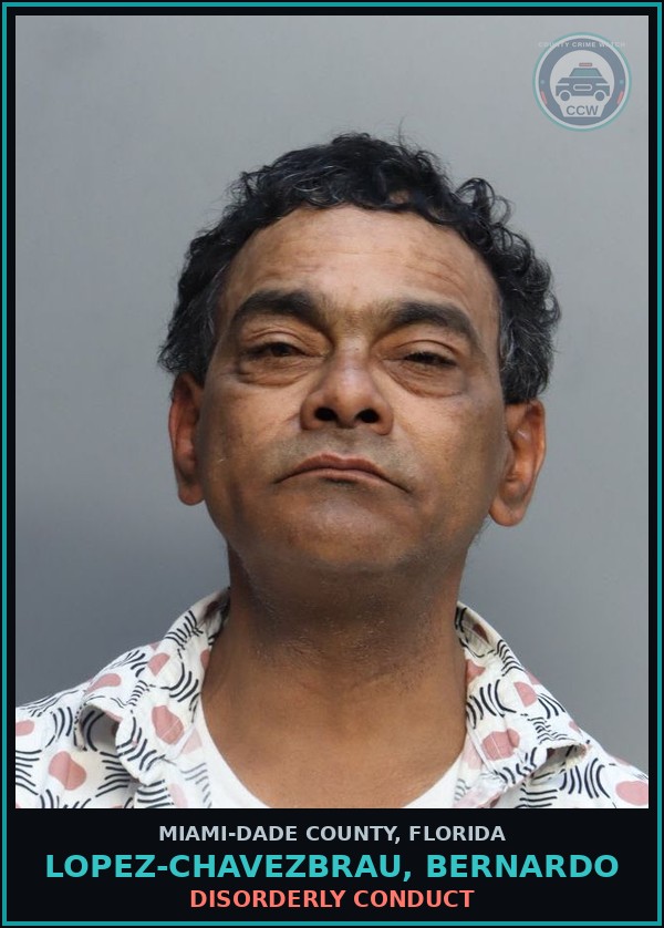 Booking mugshot of LOPEZ-CHAVEZBRAU, BERNARDO in Miami-Dade County