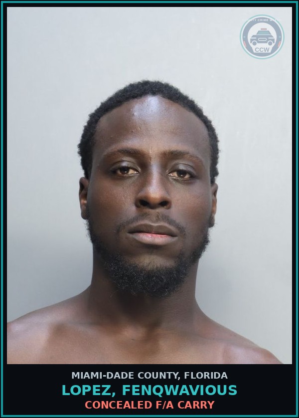 Booking mugshot of LOPEZ, FENQWAVIOUS in Miami-Dade County