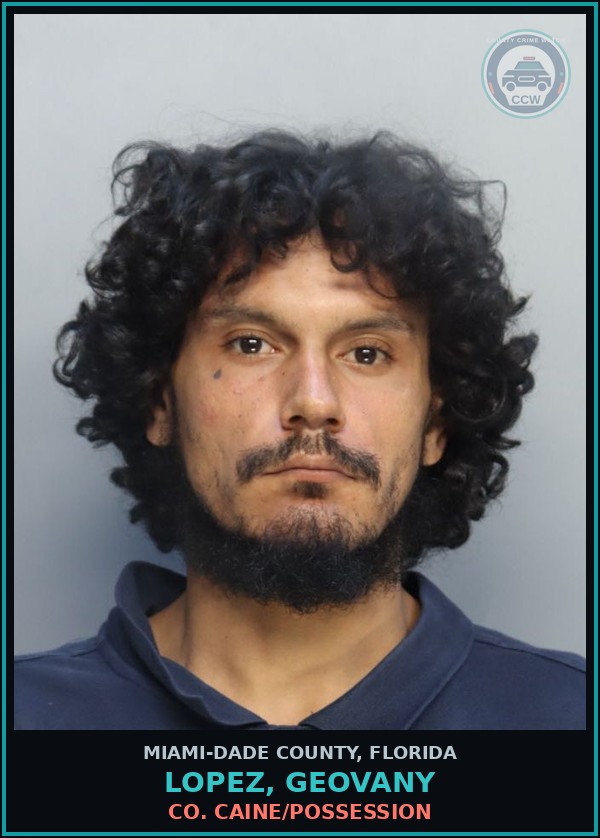 Booking mugshot of LOPEZ, GEOVANY in Miami-Dade County
