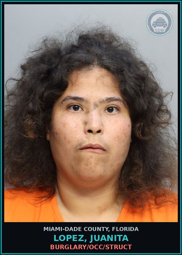 Booking mugshot of LOPEZ, JUANITA in Miami-Dade County