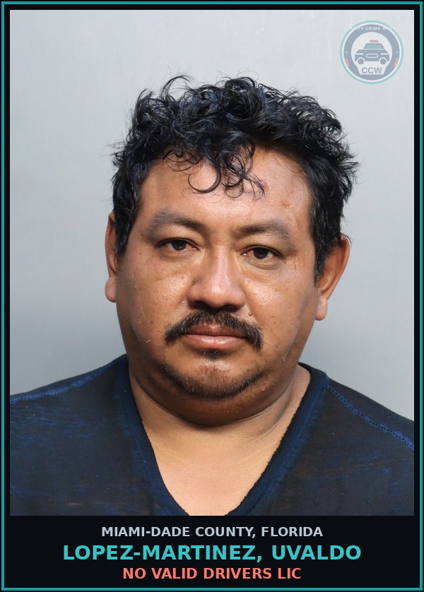 Booking mugshot of LOPEZ-MARTINEZ, UVALDO in Miami-Dade County