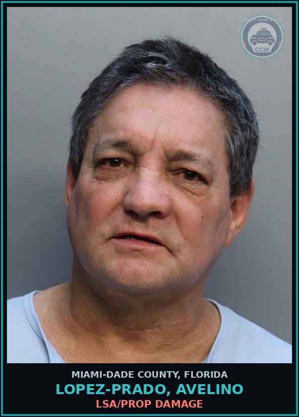 Booking mugshot of LOPEZ-PRADO, AVELINO in Miami-Dade County