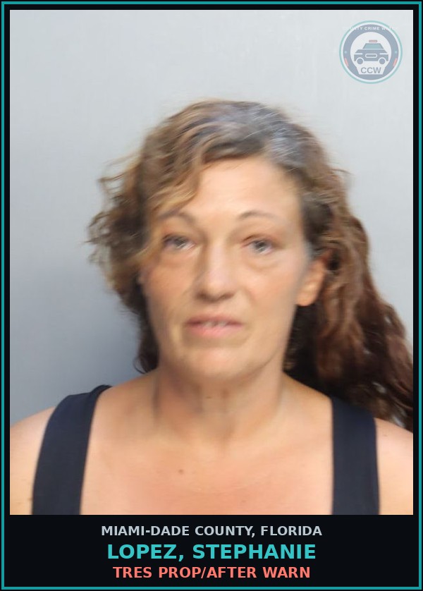 Booking mugshot of LOPEZ, STEPHANIE in Miami-Dade County
