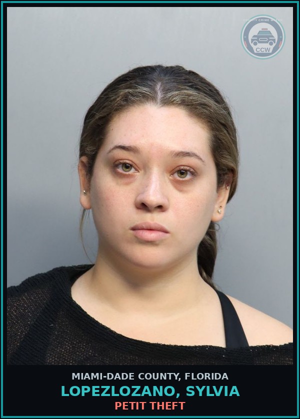 Booking mugshot of LOPEZLOZANO, SYLVIA in Miami-Dade County