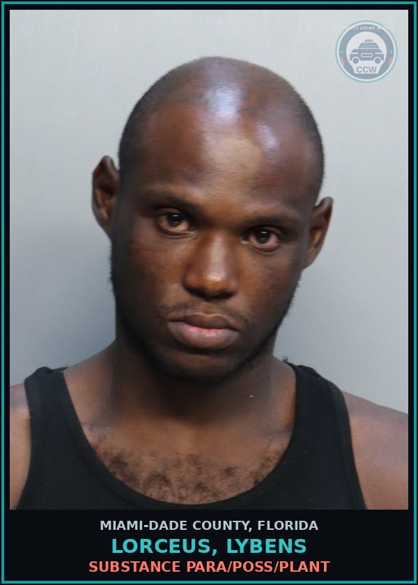 Booking mugshot of LORCEUS, LYBENS in Miami-Dade County