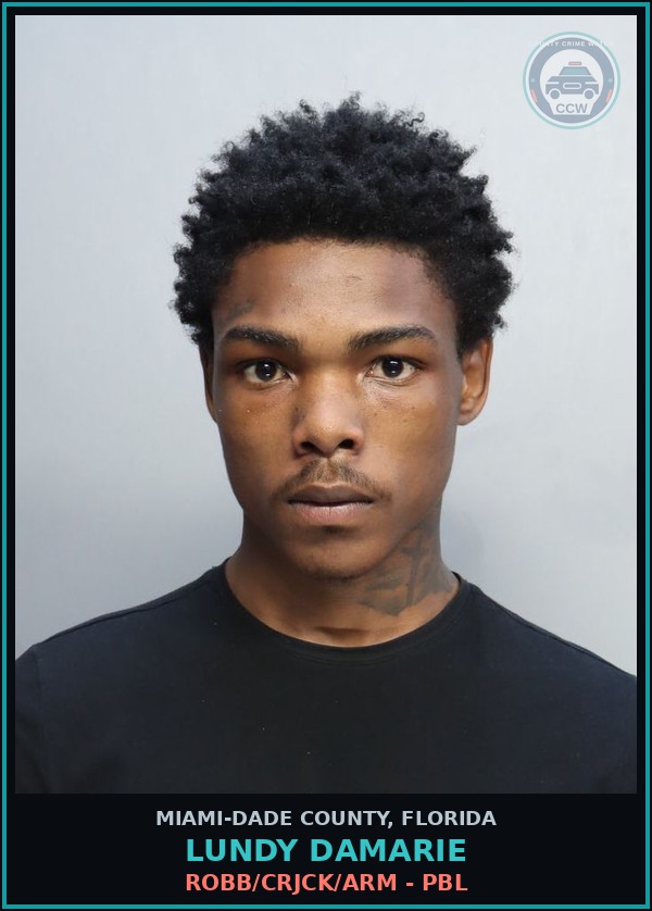 Booking mugshot of LUNDY DAMARIE in Miami-Dade County