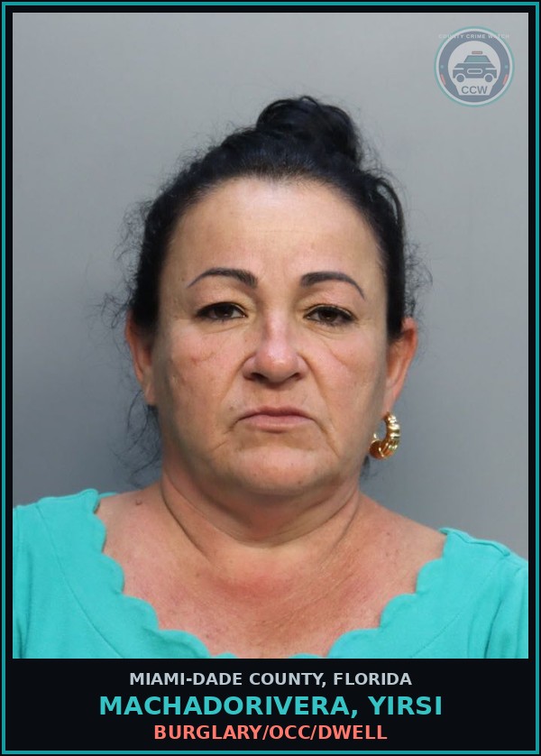 Booking mugshot of MACHADORIVERA, YIRSI in Miami-Dade County