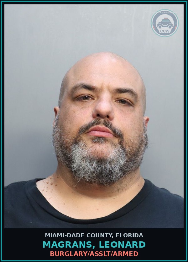 Booking mugshot of MAGRANS, LEONARD in Miami-Dade County