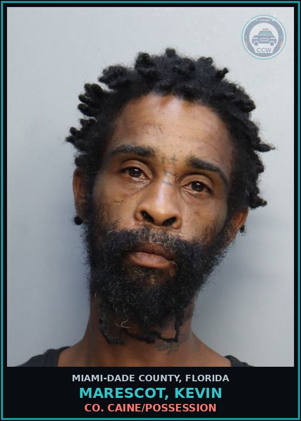 Booking mugshot of MARESCOT, KEVIN in Miami-Dade County