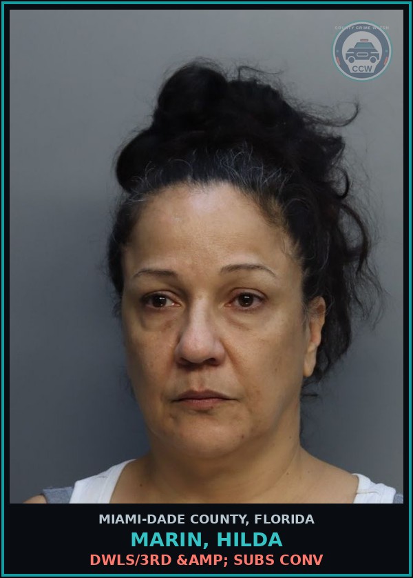 Booking mugshot of MARIN, HILDA in Miami-Dade County