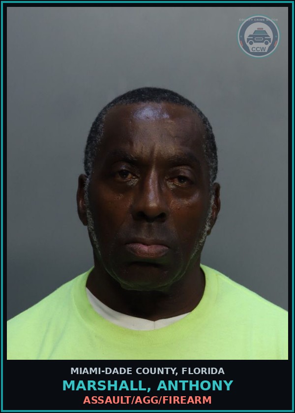 Booking mugshot of MARSHALL, ANTHONY in Miami-Dade County