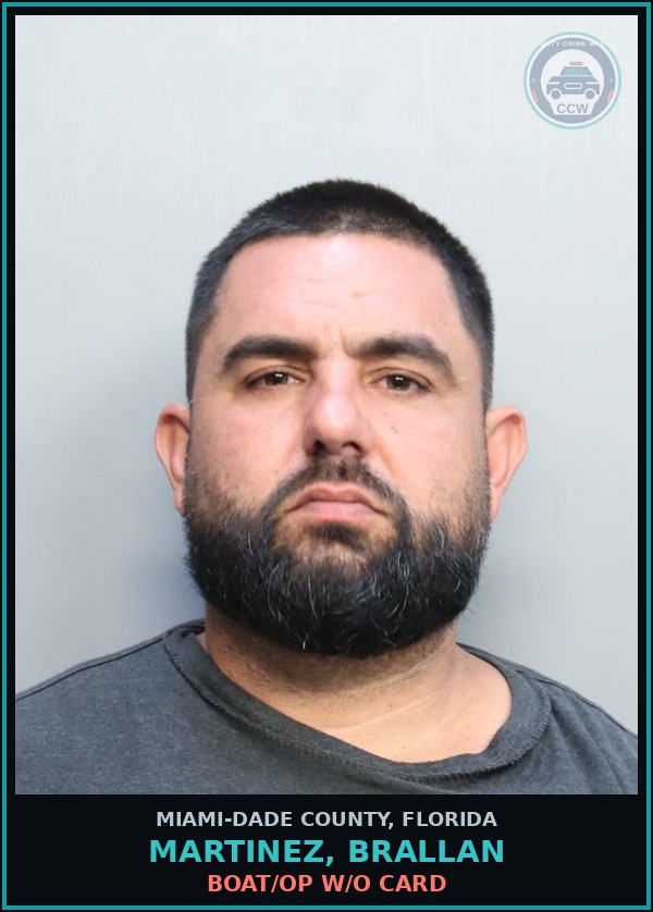 Booking mugshot of MARTINEZ, BRALLAN in Miami-Dade County